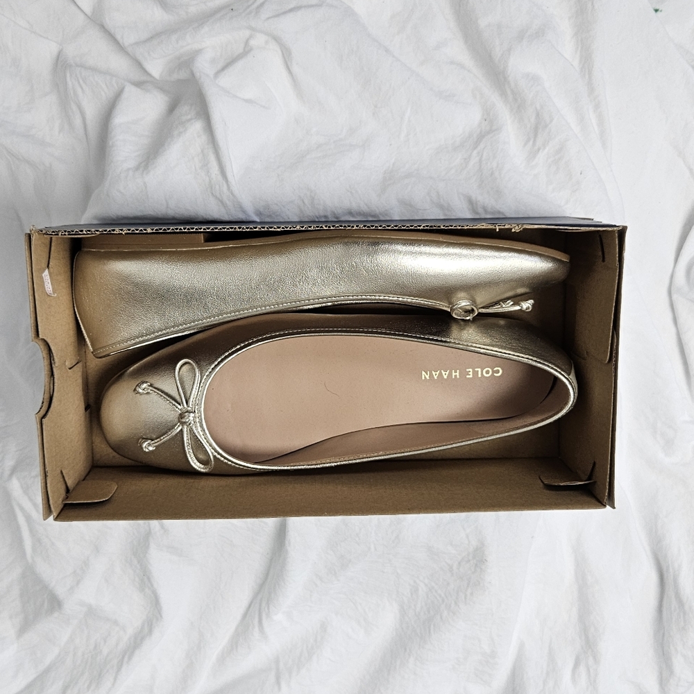 Cole Haan Metallic Gold Ballet Flats